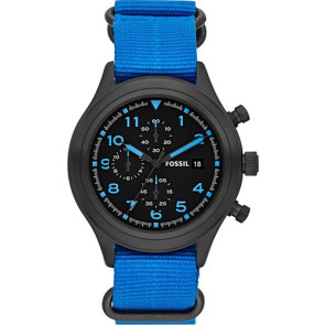 Watch strap Fossil JR1452 Textiles Blue 20mm